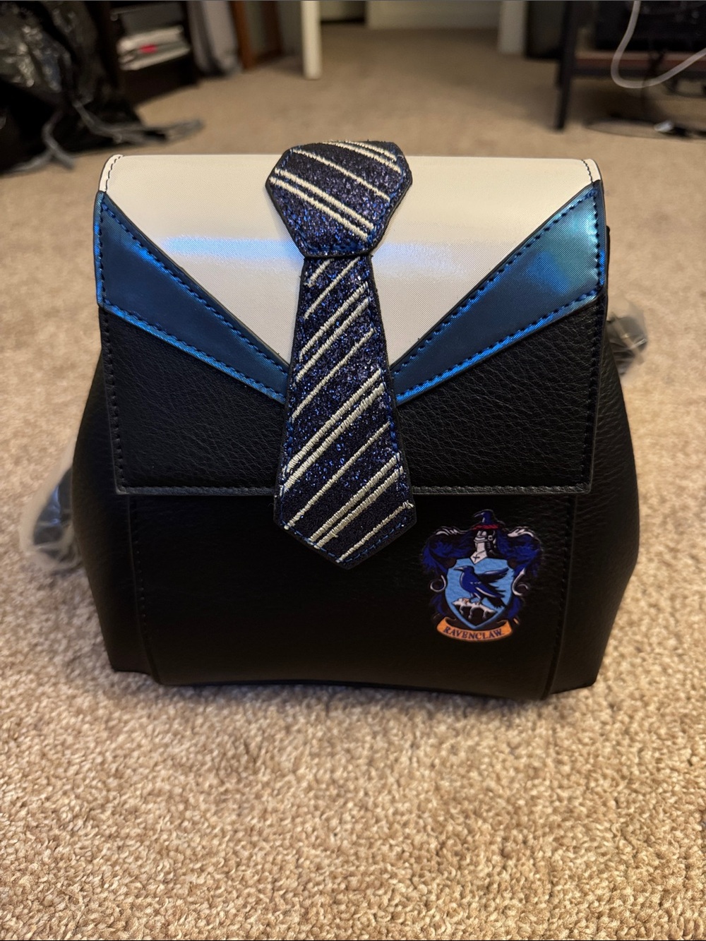 Harry Potter Ravenclaw-Inspired Black and Blue Crossbody Bag